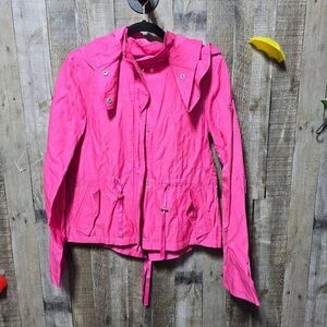 Escada Sport Pink Metallic Athletic Jacket 36